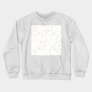 Modern Minimalist Gold White Strokes Triangles Crewneck Sweatshirt